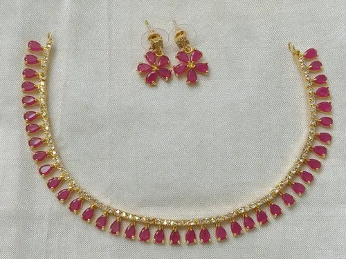 AD- Stone Choker -Gold Finish